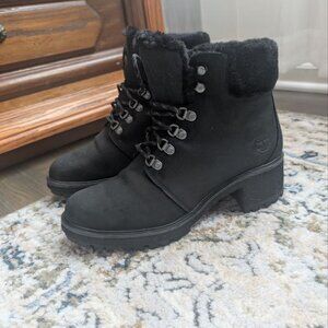 Timberland Kinsley 6" Waterproof Hiking Boots Women's Sz 9 Black Nubuck Lug Sole
